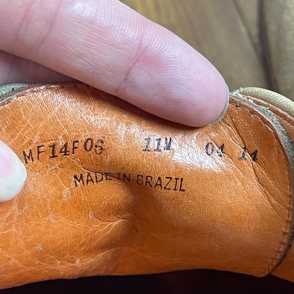 Peter Millar suede tan wingtip Oxford shoes gum soles Mens size 11 - Picture 9 of 10